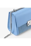 Charles Keith Chain Flap Shoulder Bag Denim Blue